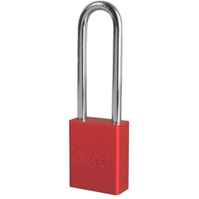 Anodized Red Aluminum Safety Padlock with 3